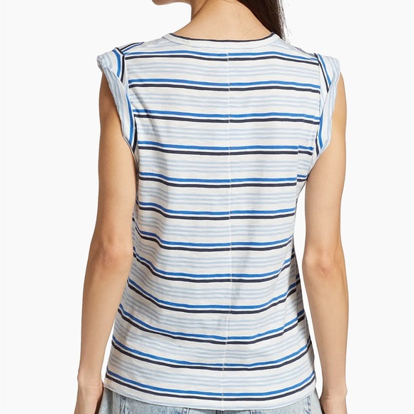 Veronica Beard Dree Striped Muscle T-Shirt Size XS - Picture 3 of 12